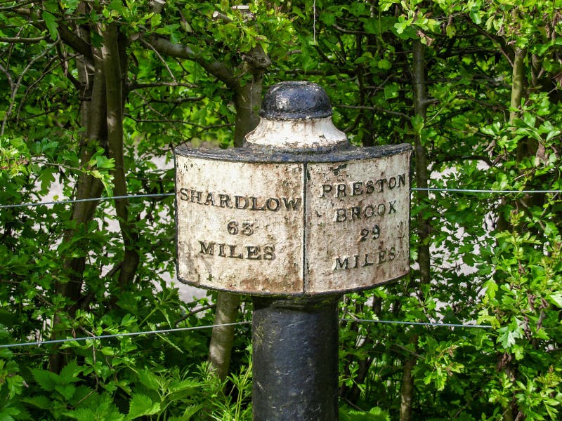 Milepost near Stoke-on-Trent