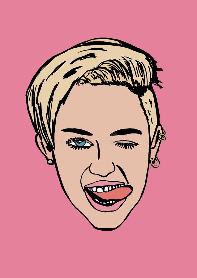 Buy Miley Cyrus Drawing Print Online in India  Etsy