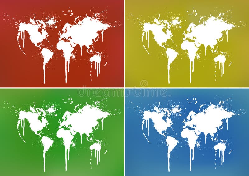 Milieux d'éclaboussure de carte du monde illustration stock Milieux d'éclaboussure de carte du monde illustration stock
