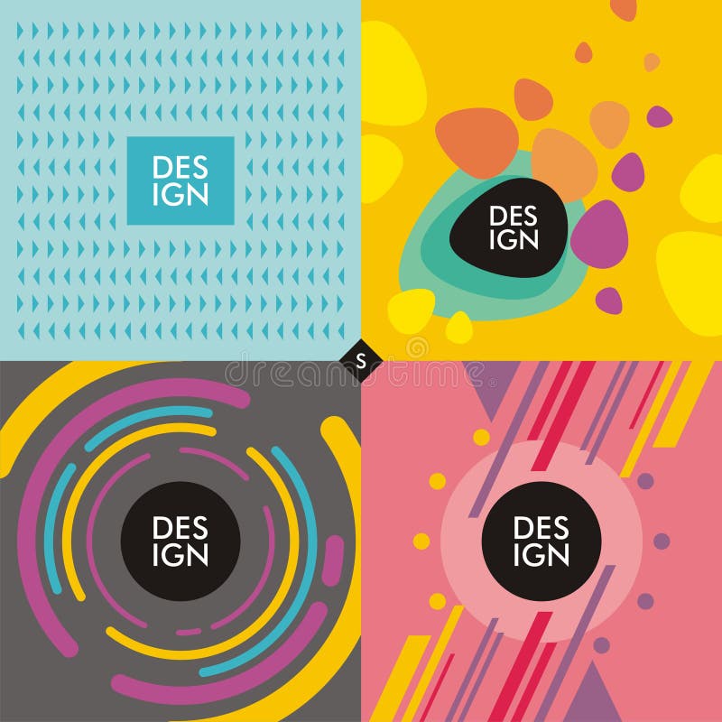 Milieux de bannières de Web avec des formes colorées à la mode illustration de vecteur Milieux de bannières de Web avec des formes colorées à la mode illustration de vecteur