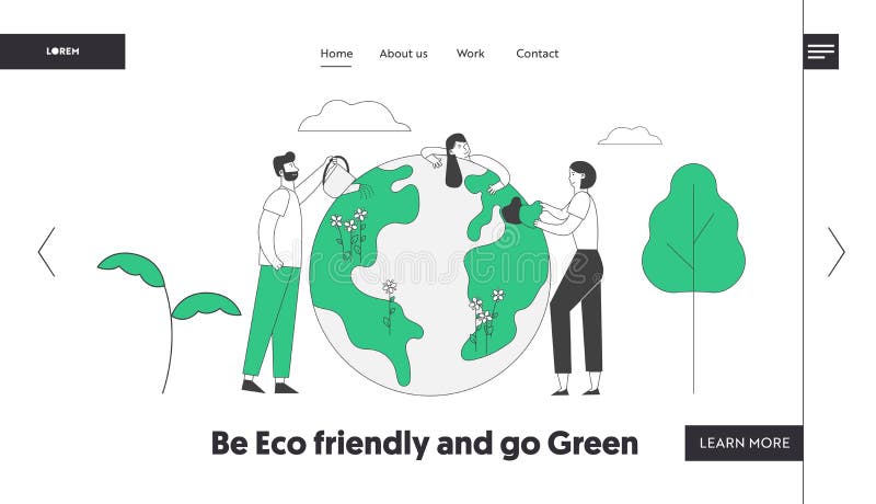 Milieuzorg, Dag van de Landing van de Website van de Aarde Mensen staan in de buurt van grote aardoppervlakken voor het koelen en royalty-vrije illustratie Milieuzorg, Dag van de Landing van de Website van de Aarde Mensen staan in de buurt van grote aardoppervlakken voor het koelen en royalty-vrije illustratie