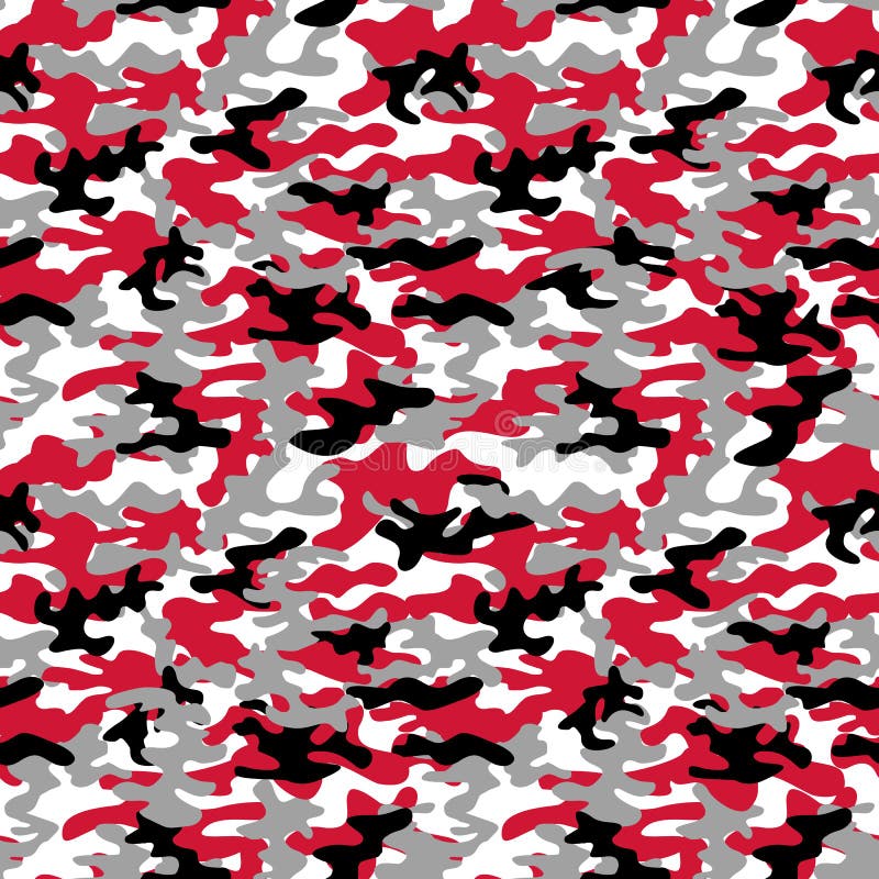 Militair camo naadloos patroon Camouflage in rood, zwart-wit