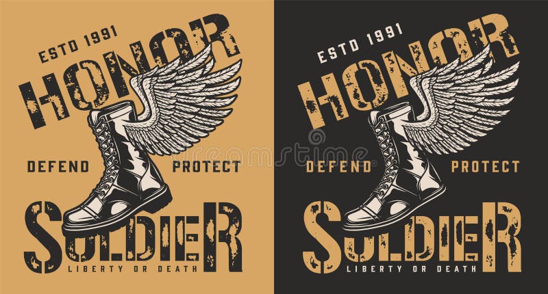 Militair merkembleem stock illustratie Militair merkembleem stock illustratie