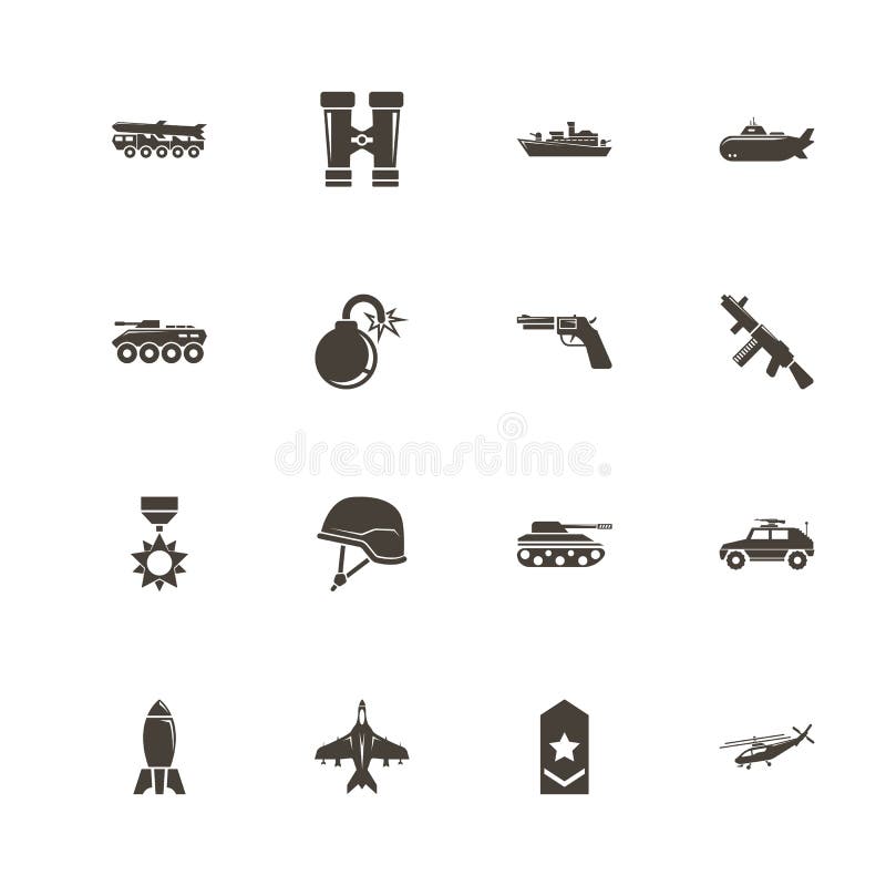 Militaire - icônes plates de vecteur illustration de vecteur Militaire - icônes plates de vecteur illustration de vecteur