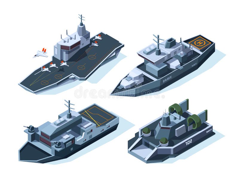 Militaire isometrische boten Vector Amerikaanse marine vector illustratie Militaire isometrische boten Vector Amerikaanse marine vector illustratie