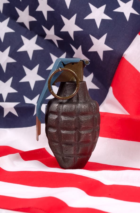 Grenade and American Flag. Grenade and American Flag