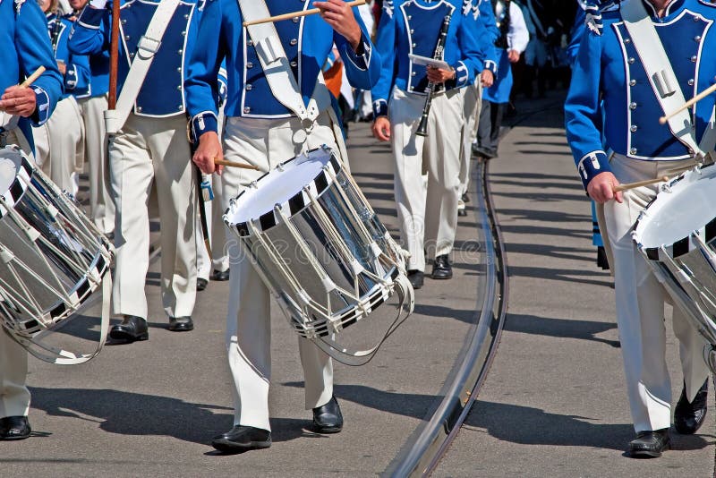 Military band marching at the parade