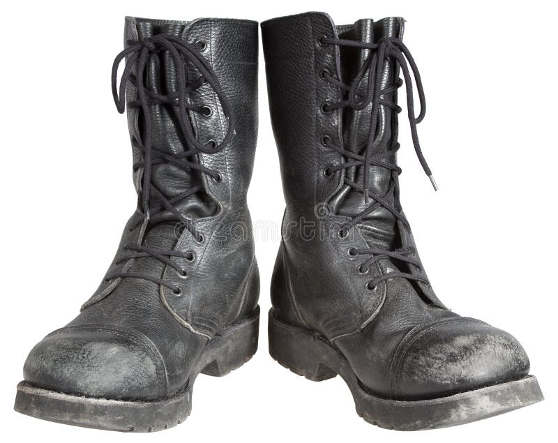 used black combat boots