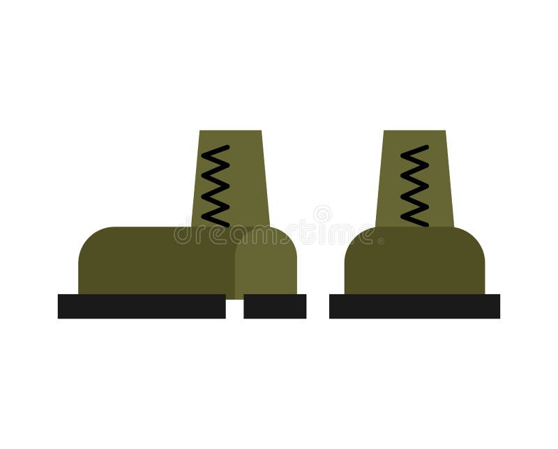 Military Boots Isolated. Army Shoes Stock Vector - Illustration of ...