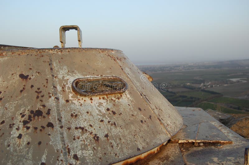 Military bunker access point on the border between Israel and Syria , Golan height