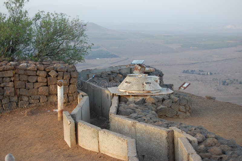 Military bunker access point on the border between Israel and Syria , Golan height