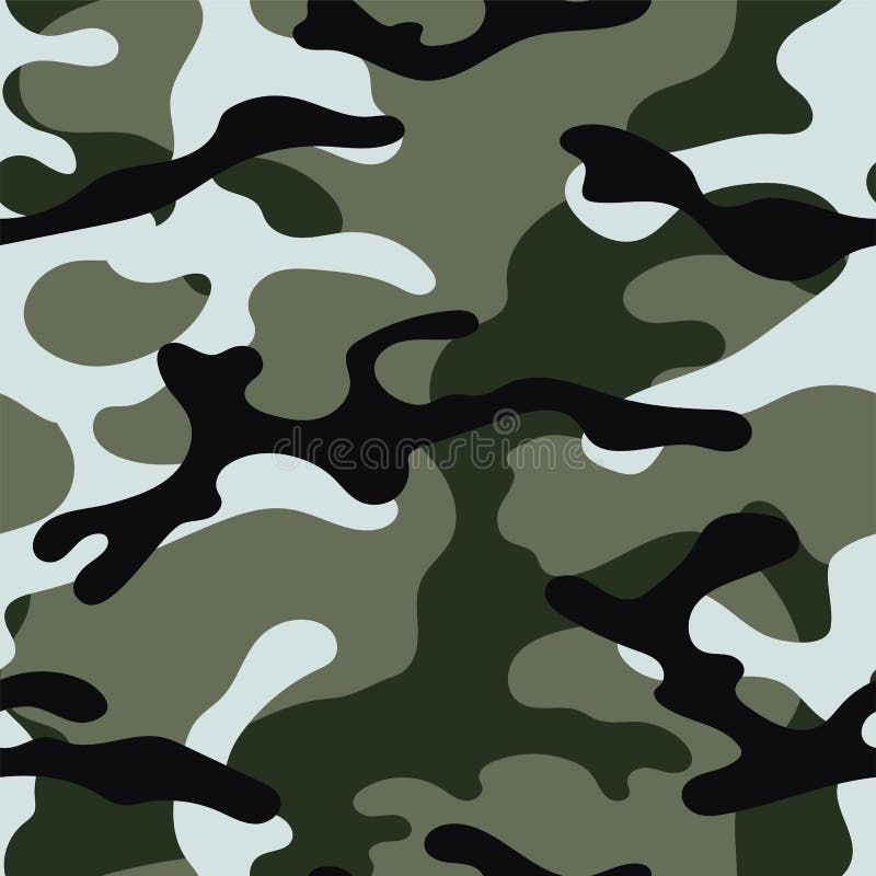 Military Camouflage Seamless Pattern. Khaki Texture. Trendy