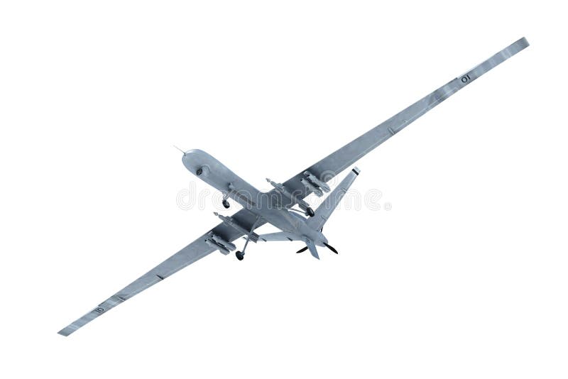 Military Drone in the air stock illustration