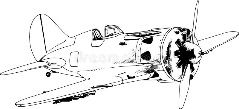 Military Fighter Jet Drawn in Ink by Hand in Full Growth Stock Vector ...