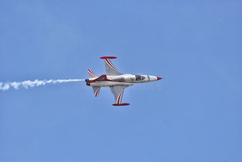 Military fighter jet plane at Bucharest International Air Show BIAS 2018