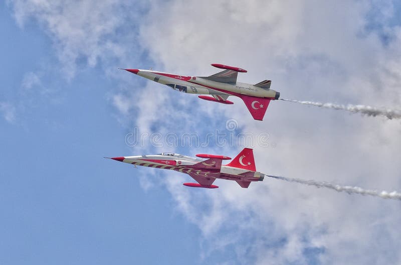 Military fighter jet plane at Bucharest International Air Show BIAS 2018