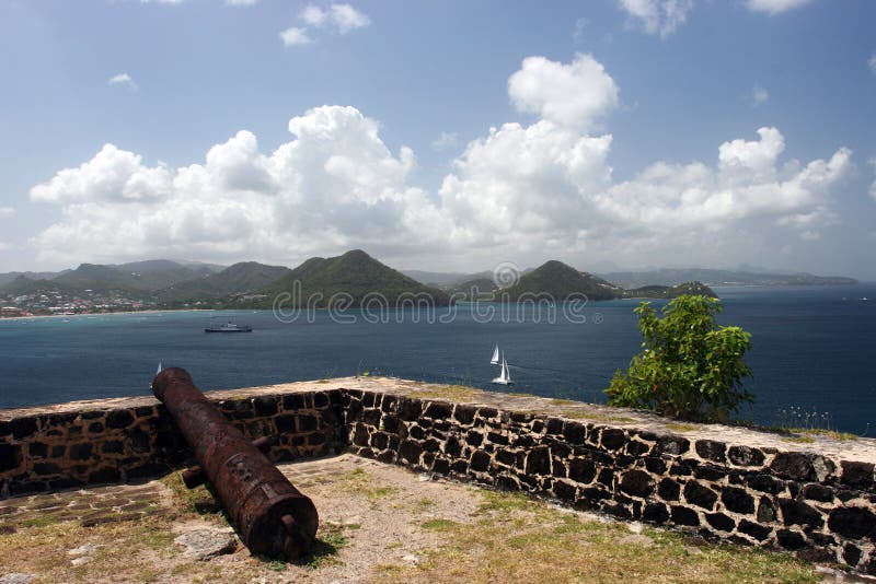 Military fort on caribbean