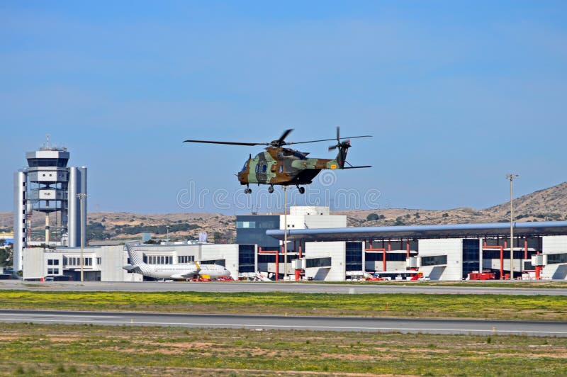 Military Helecopter At Alicante Airport