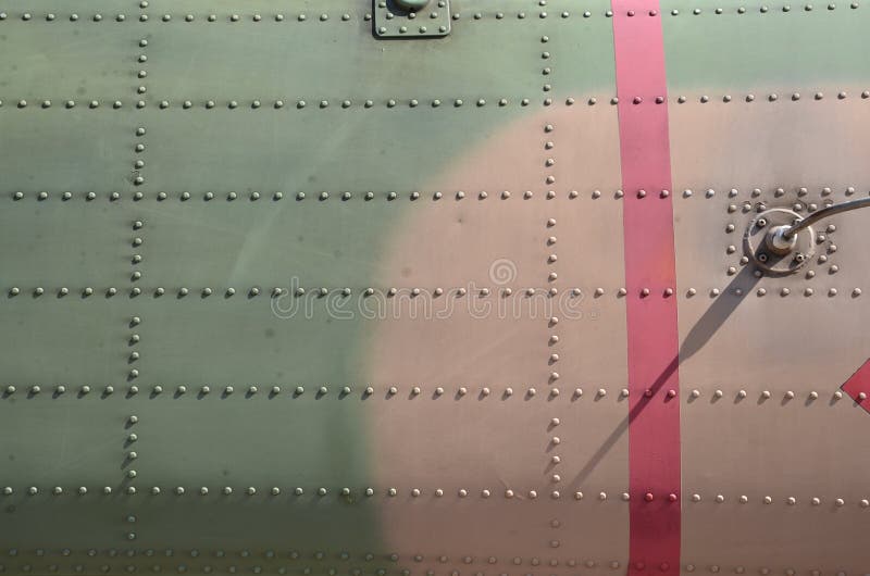 Military Helicopter Camouflage. Military aircraft detail camouflage. View about fuselage with panel line and gradient colors stock image