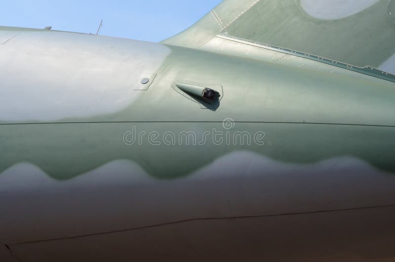 Military Helicopter Camouflage. Military aircraft detail camouflage. View about fuselage with panel line and gradient colors stock images
