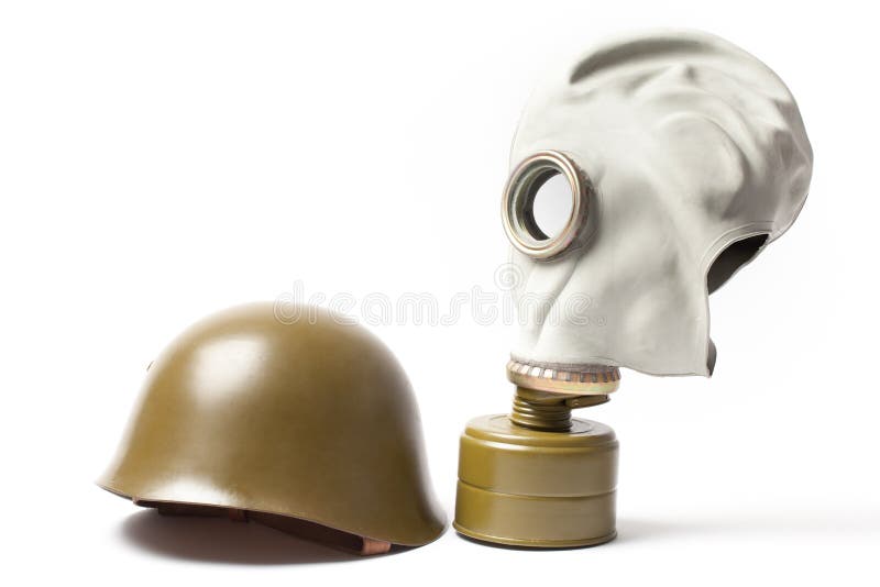 Military Helmet and Gas Mask royalty free stock images Military Helmet and Gas Mask royalty free stock images