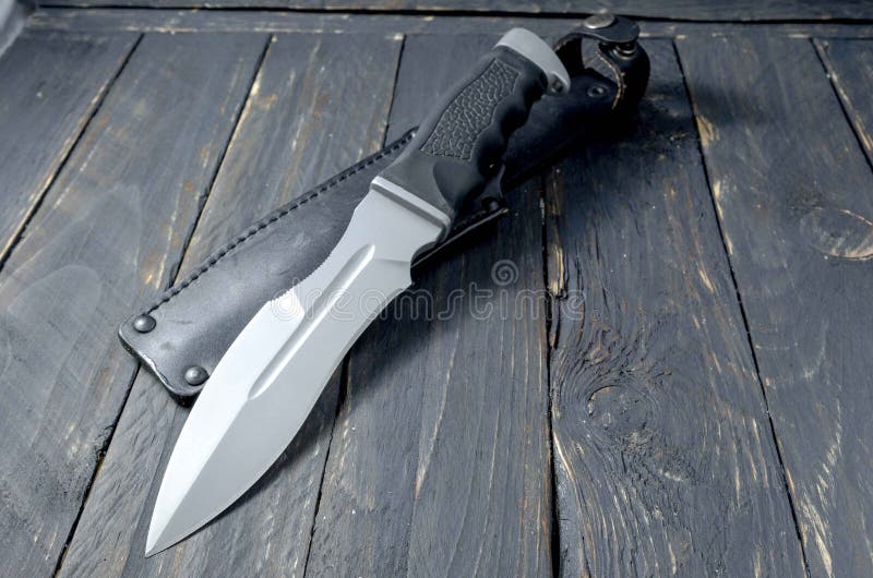 Military Knife on Black Background. Stock Image Image of dagger