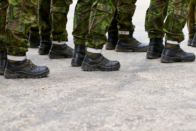 Military Lineup, Soldiers Legs Up Close Stock Image - Image of foreign ...