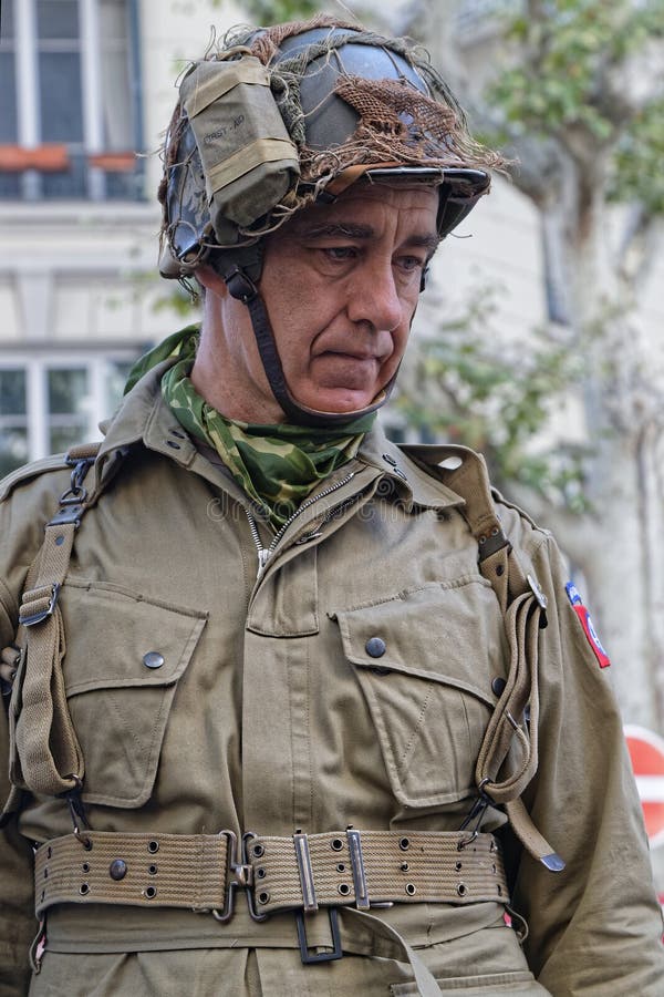 Military man in Lyon royalty free stock images Military man in Lyon royalty free stock images