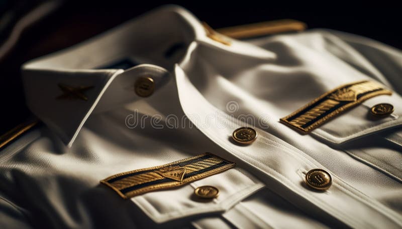 Military Officer S Jacket with Gold Buttons Generated by AI Stock Photo ...