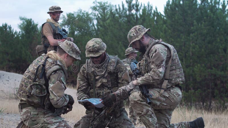 Military People Navigating on Battlefield Stock Video - Video of combat 