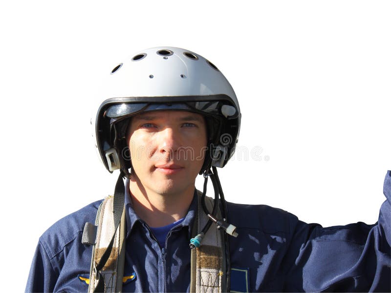 The military pilot in a helmet