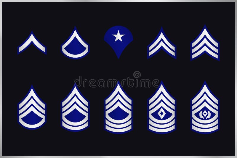 Military Ranks Stripes And Chevrons Vector Set Army Insignia Stock