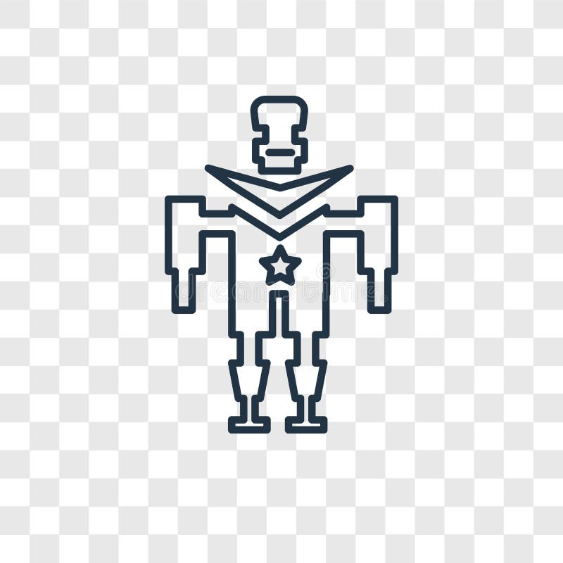 Military robot machine concept vector linear icon isolated on tr stock illustration Military robot machine concept vector linear icon isolated on tr stock illustration