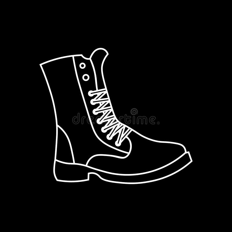Military Leather Worn Boots Vector Illustration Stock Vector