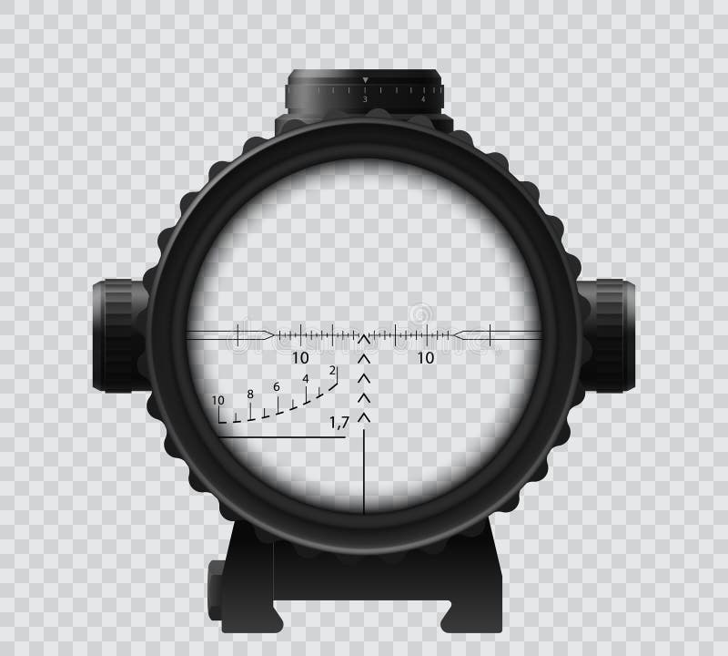 Military sniper rifle scope realistic frame