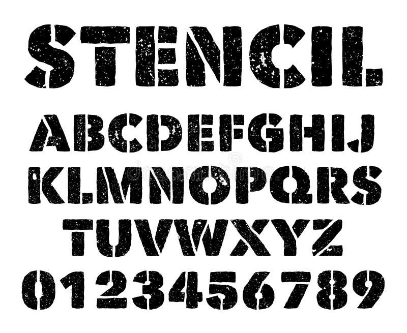 Military Lettering Airbrush Stencil 1 Lettering Schablonen Maskierung Buchstaben
