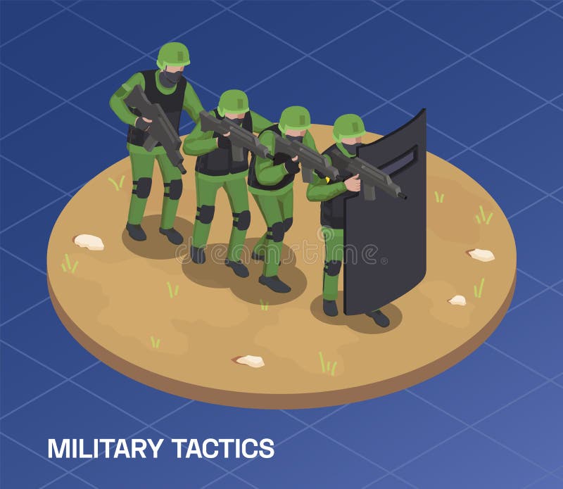 Military Tactics Isometric Composition vector illustration