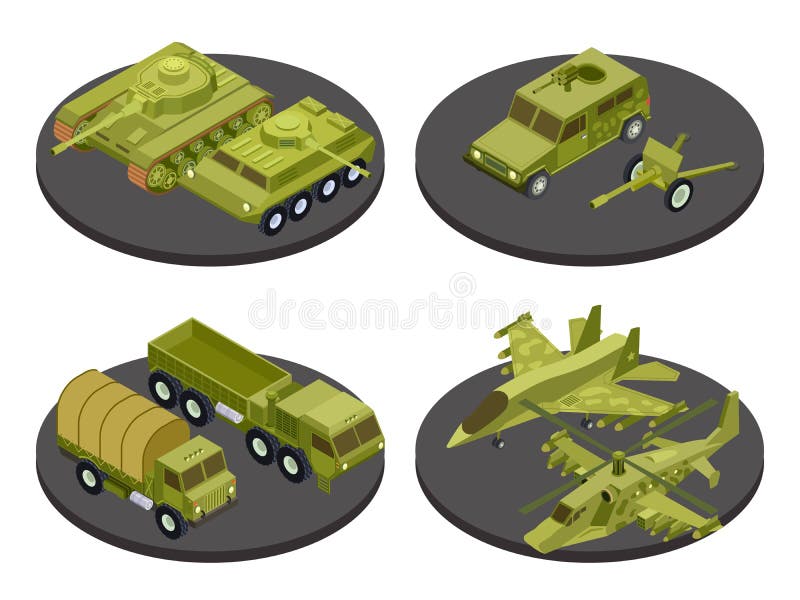 Vector Illustration Six Military Vehicle Stock Vector, 55% OFF