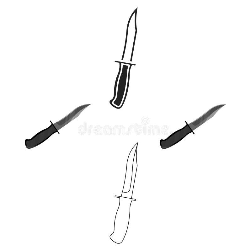 Militär tecknad film för stridknivsymbol som är svart Den enkla vapensymbolen fr?n de stora ammunitionarna, armar st?llde in royaltyfri illustrationer Militär tecknad film för stridknivsymbol som är svart Den enkla vapensymbolen fr?n de stora ammunitionarna, armar st?llde in royaltyfri illustrationer