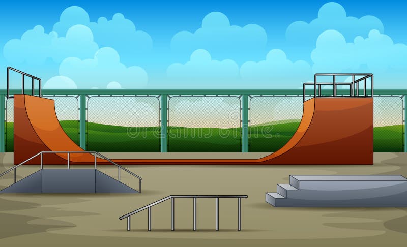 Miljöbakgrund i Skatepark royaltyfri illustrationer
