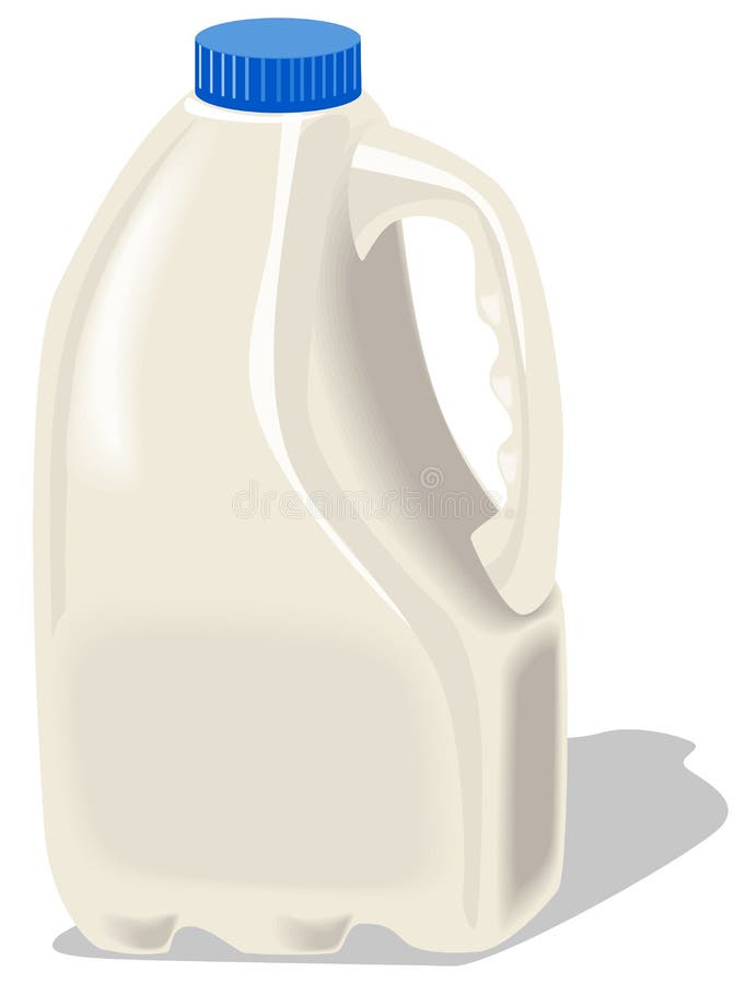 Milk bottle with blue lid