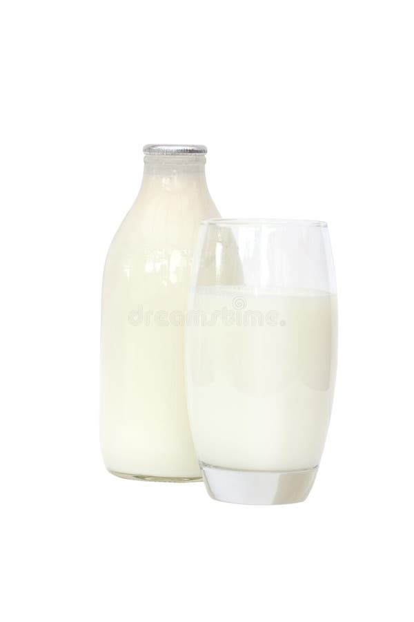 Milk bottle and glass stock photo. Image of healthy, clacium 14711156