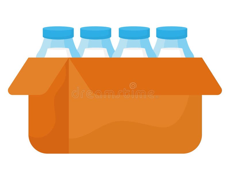 Milk bottles box stock illustration. Illustration of milk 269350386