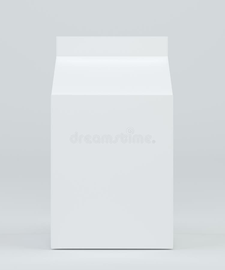 Download Milk Box Front View. Carton Box Mock-up. White Clear Empty Box. 3d Rendering Stock Illustration ...