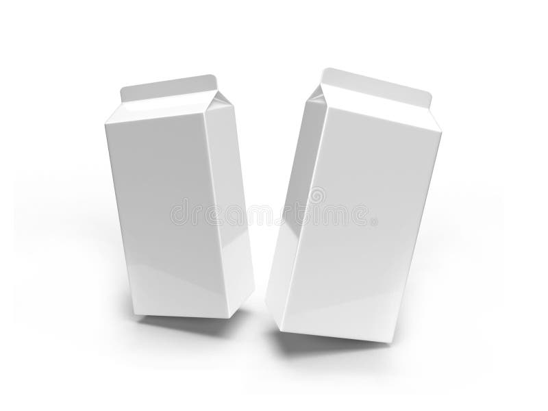 Milk Box Packaging 3D Illustration Mockup Scene Stock Illustration