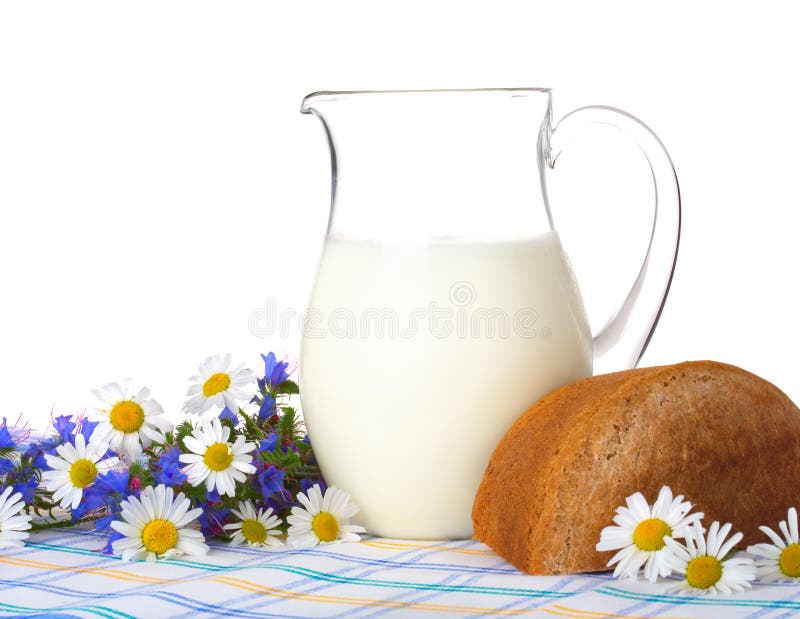 Milk, bread and field flowers