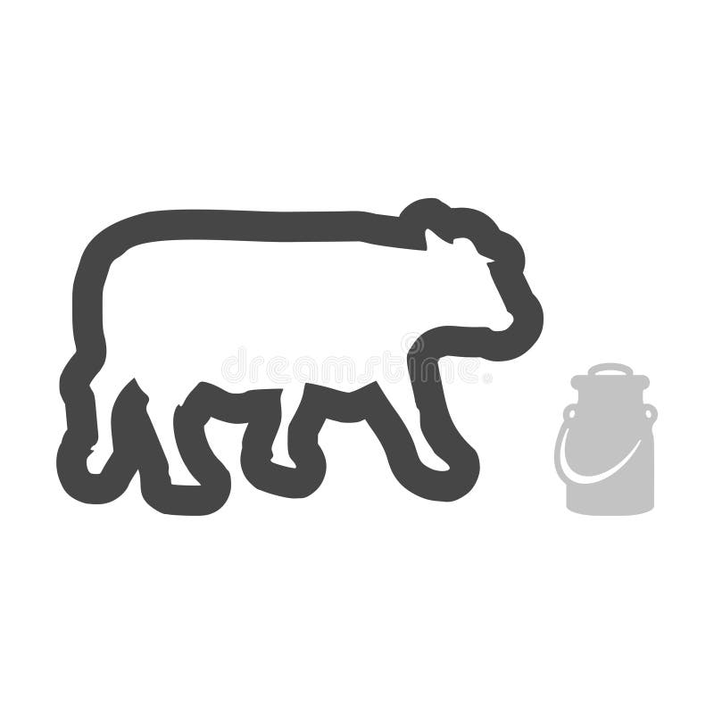 Milk can and cow icon royalty free illustration Milk can and cow icon royalty free illustration