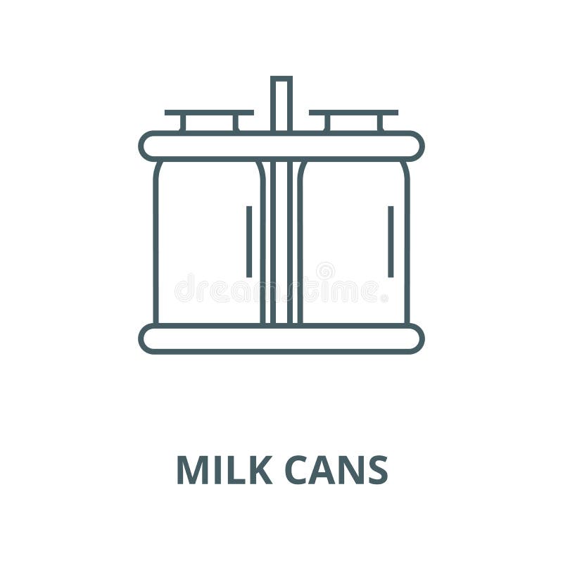 Milk cans vector line icon, outline concept, linear sign. Milk cans vector line icon, outline concept, linear sign