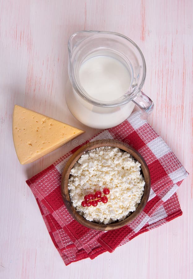 Milk, Cheese and Cottage Cheese Stock Photo Image of milky, diet