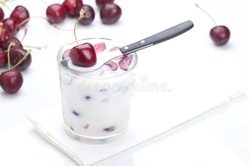 Milk with a cherry